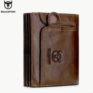 BULL CAPTAIN Top Grain Leather Multi-Functional Wallet Billfold Card Holder NEW